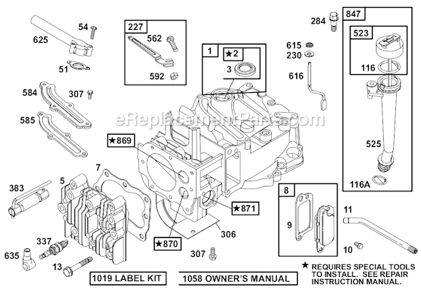 Page A Diagram and Parts List for 12D800SERIES  Briggs and Stratton Engine